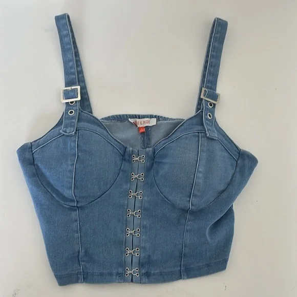 Edgy Streetwear BUNDLE (4) Bustier Shorts Tee Button Down Y2k Coquette Festival - Picture 9 of 16